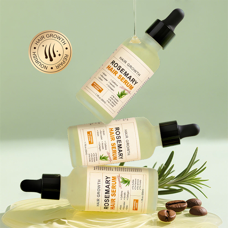 Close product view of a botanical hair care formula concept
